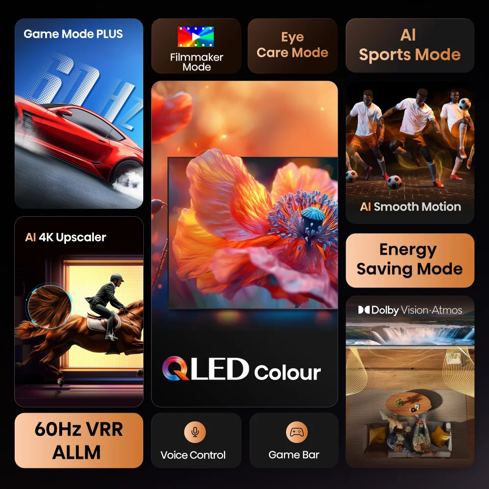 Hisense Televizor 43E7Q, 43", QLED, 4K, UHD, Smart TV, Crni