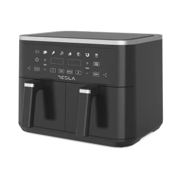 Tesla Air Fryer AF900BSD, 2400 W, 4,5 l + 4,5 l, Digitalni panel, Crni