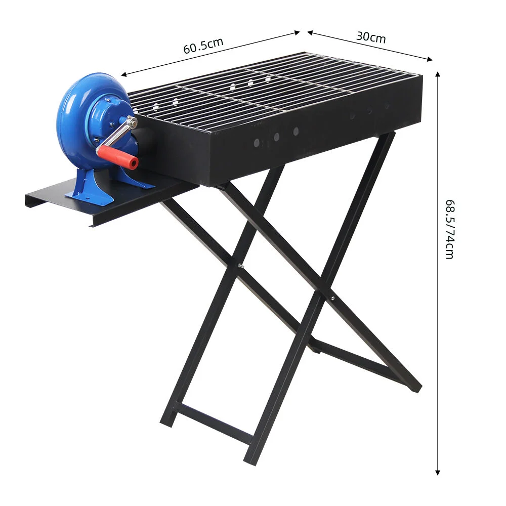 Mks Roštilj na ćumur, Sa ventilatorom, 30×69×106 cm, Crni