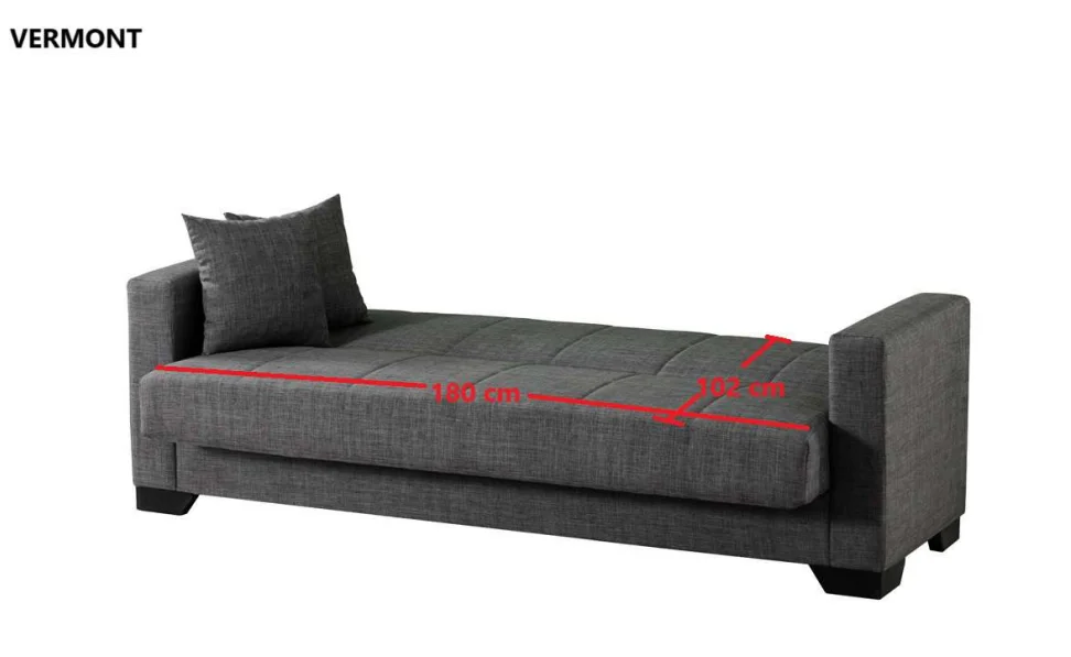 Liven Trosed na razvlačenje Vermont, 213x83x83 cm, Sivi