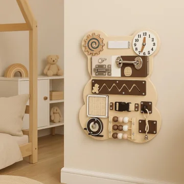 Montesori drvena tabla za motoriku Medved KINDER HOME