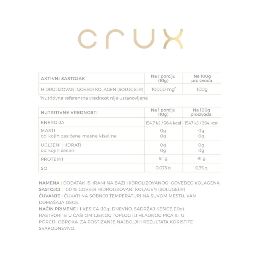 Crux Kolagen Peptides Pure, 30 kesica