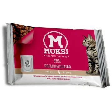 MOKSI Preliv za mačke Guska u sosu 4x100g