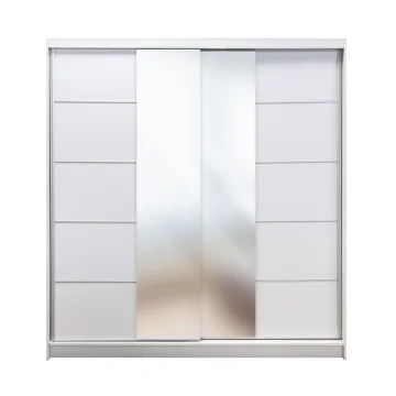 L decor Klizni ormar sa ogledalom Basti V 200, 200x58x215cm, Beli