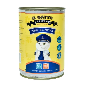 IL GATTO CAPITANO Hrana za mačke, Živina, 415g